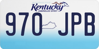 KY license plate 970JPB