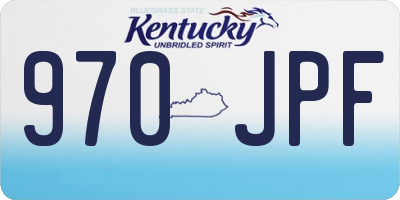 KY license plate 970JPF