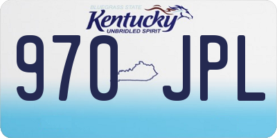 KY license plate 970JPL