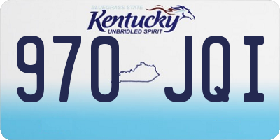 KY license plate 970JQI