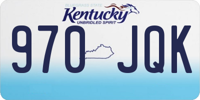 KY license plate 970JQK