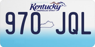 KY license plate 970JQL