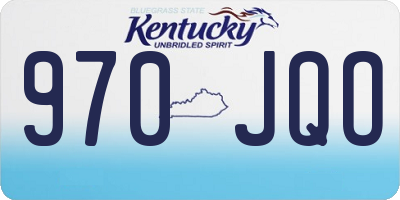 KY license plate 970JQO
