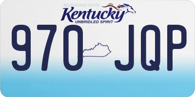 KY license plate 970JQP