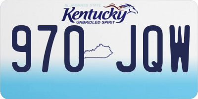 KY license plate 970JQW
