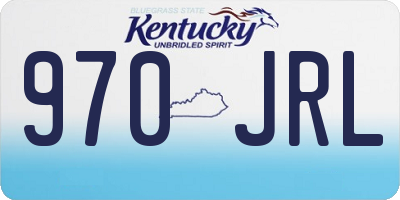 KY license plate 970JRL