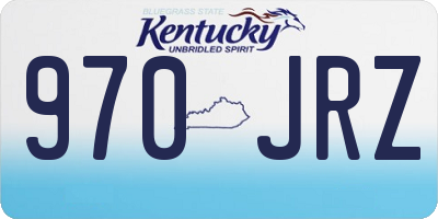 KY license plate 970JRZ