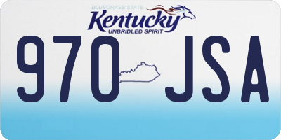 KY license plate 970JSA