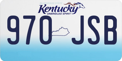 KY license plate 970JSB