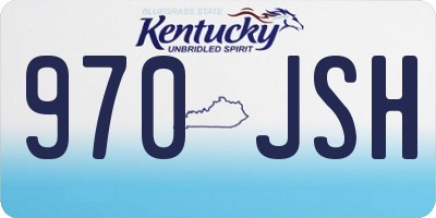 KY license plate 970JSH