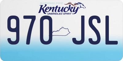 KY license plate 970JSL