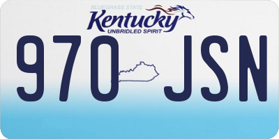 KY license plate 970JSN