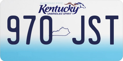 KY license plate 970JST