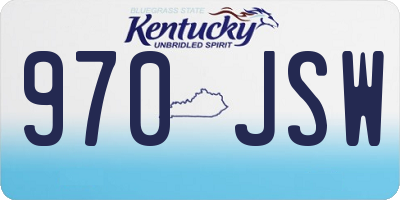 KY license plate 970JSW