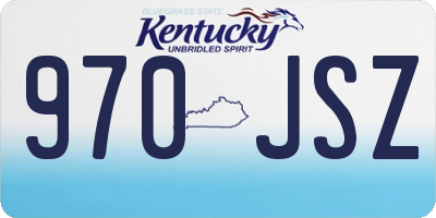 KY license plate 970JSZ