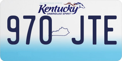 KY license plate 970JTE