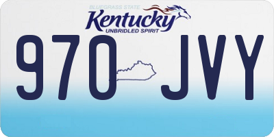KY license plate 970JVY