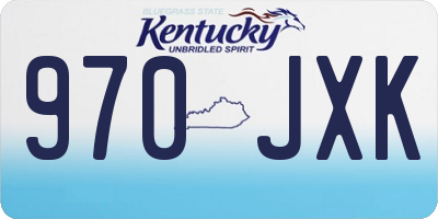 KY license plate 970JXK