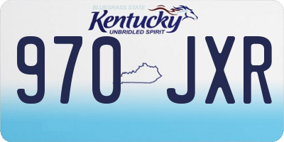KY license plate 970JXR