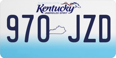KY license plate 970JZD