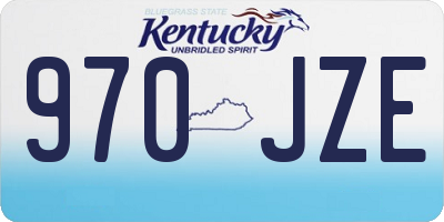 KY license plate 970JZE