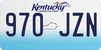 KY license plate 970JZN