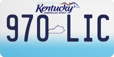 KY license plate 970LIC