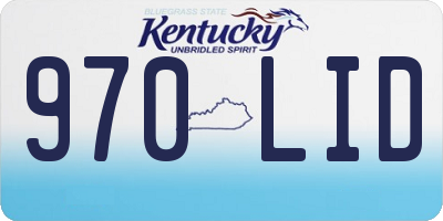 KY license plate 970LID