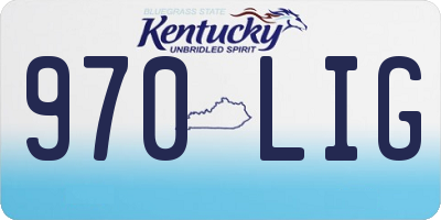 KY license plate 970LIG