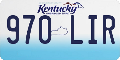 KY license plate 970LIR