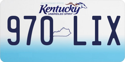 KY license plate 970LIX