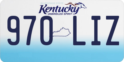 KY license plate 970LIZ