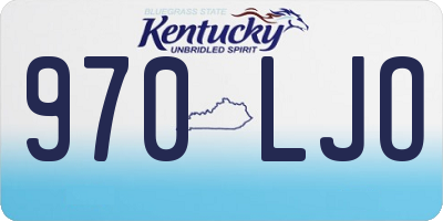 KY license plate 970LJO