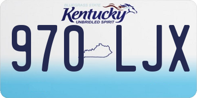 KY license plate 970LJX