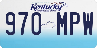 KY license plate 970MPW