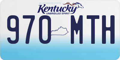 KY license plate 970MTH