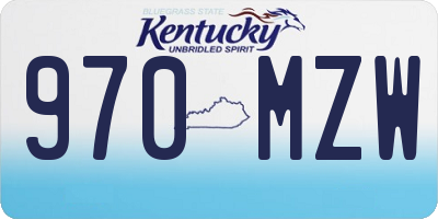 KY license plate 970MZW