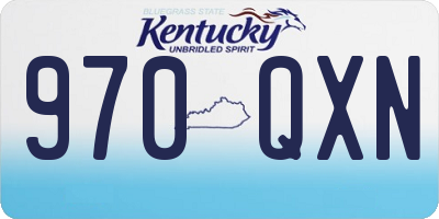 KY license plate 970QXN
