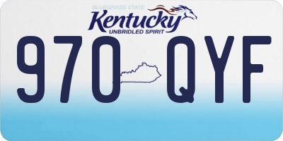 KY license plate 970QYF