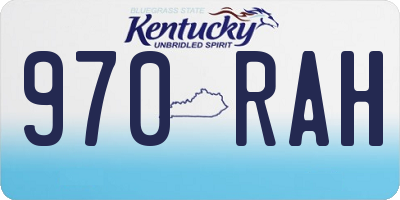 KY license plate 970RAH