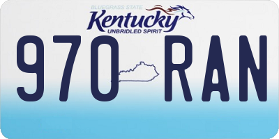KY license plate 970RAN