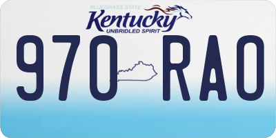 KY license plate 970RAO