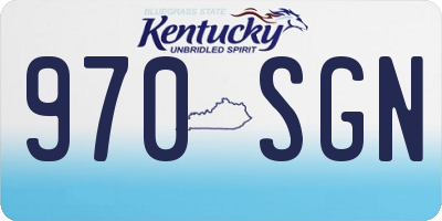 KY license plate 970SGN