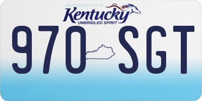 KY license plate 970SGT