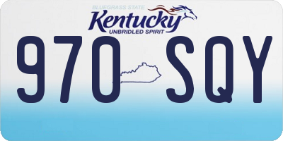 KY license plate 970SQY