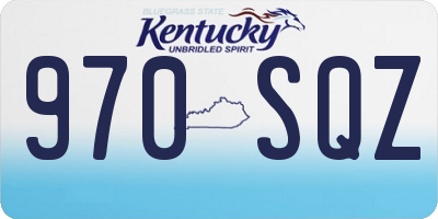 KY license plate 970SQZ