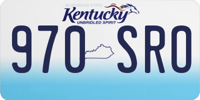 KY license plate 970SRO