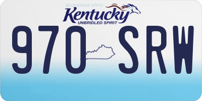 KY license plate 970SRW