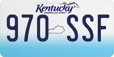 KY license plate 970SSF