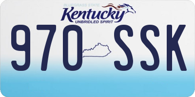 KY license plate 970SSK